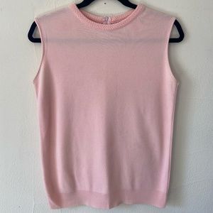 VINTAGE 1960s Mod Pink Sleeveless Shell Top